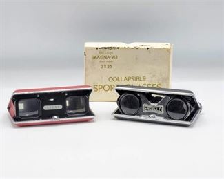2 Vintage Collapsible Sport Glasses - Selsi and Excello (in original box)