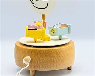 Schmid Music Box - Stork with Babies - Rotates and Plays We've Only Just Begun - In original Box