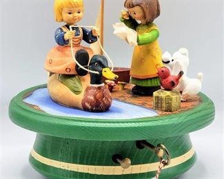Anri Italy with Thoren's Movement Switzerland Wooden Carved Music Box - We've only just begun