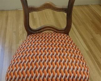 Vintage Balloon Back Chair with Knit/Crochet Seat. Discounted price $40