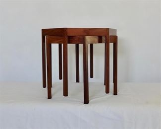 1960's Artex Denmark. Pair Hexagon Stacking Tables Hans Christian Andersen. Discounted price $300