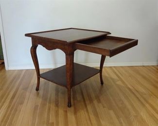 Mid Century 2 Tier Table with Drawer. Discounted price $75