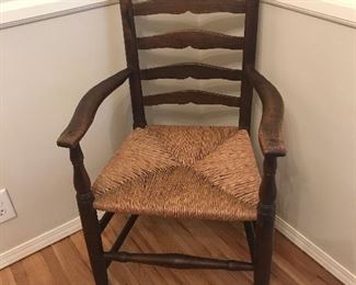 Antique Martin of London Arm Chair with Rush Seat. Discounted price $50