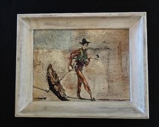 Pascal Cucaro Painting. Measures 14.5W x 11-3/4H. Discounted price $200