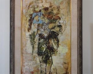 Jose Salazar Ruiz Esparza. Painting on canvas. Measures 23W x 34.5H. Discounted price $250