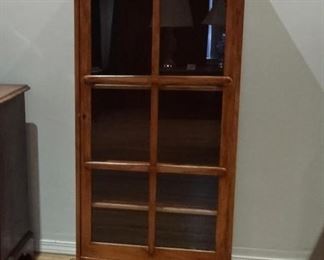 Glass Front Cabinet with Shelves. Discounted price $40