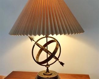 1950's Armillary Astrological Zodiac Bronze Table Lamp Discounted price $200