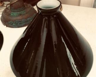 Green Glass Student Lamp