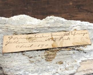Oak three drawer cabinet with 19th/20th century rock collection