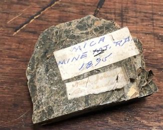 Oak three drawer cabinet with 19th/20th century rock collection