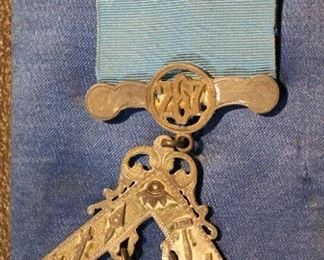 F&AM STERLING, MASONIC PRESENTATION MEDAL