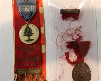 GROUP OF 2 MEDALS, 100% FAITHFUL SERVICE & G.A.R. NAT'L ENCAMPMENT