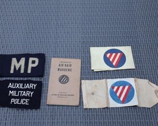 MILITARY POLICE & AIR RAID ARM BANDS ARMBANDS MILITARY