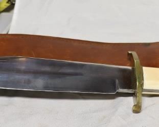 Fantastic Modern Bowie Knife By Ed Fickert With Sheath Blade Is 9 Inches Long and Knife Is 14 1/2 Inches Overall