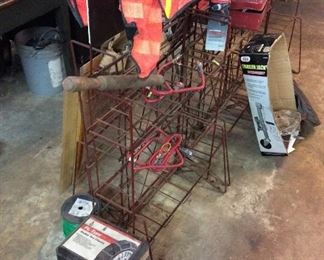 Several Vintage Battery Sales racks.