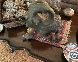 Scalloped mahogany coffee table circa 1920