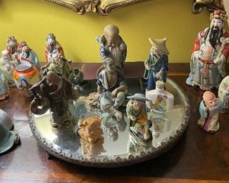 Japanese mud men and Chinese figurines 