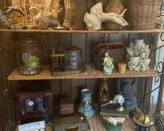 Vintage wood, rattan, cigar and pipe collections.