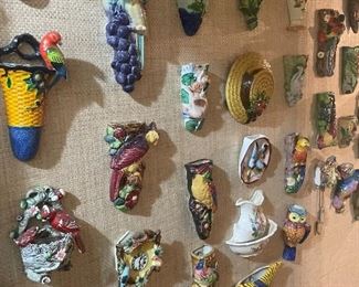 Vintage and antique wall pockets.
Large collection