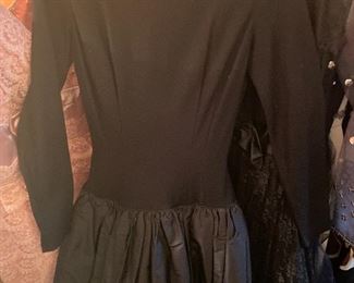 1950s cashmere and taffeta gown