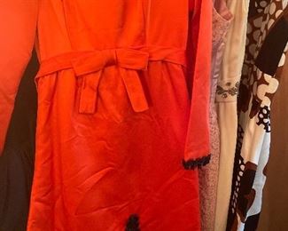 Fabulous custom red taffeta and corded dress