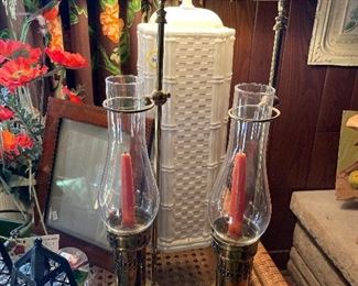 Vintage brass and lamps 