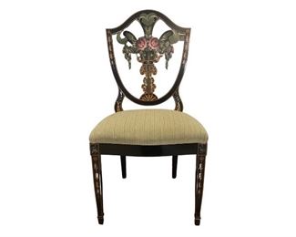 Galimberti Lino Shield Back Handpainted Side Chair