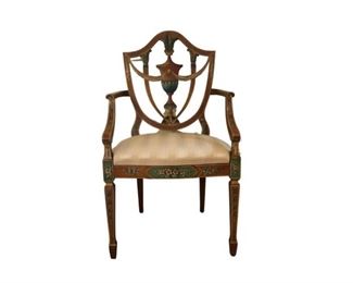 Galimberti Lino Shield Back Handpainted Armchair