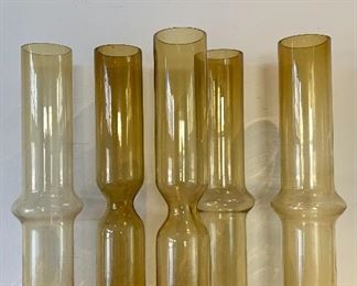 Amber glass vase set (5)