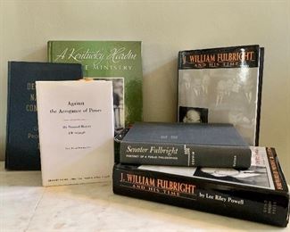 Grouping of Senator Fulbright's books - along with "Against the Arrogance of Power" - his memoir, published in 1966 and remains “an invaluable antidote to the official rhetoric of government."