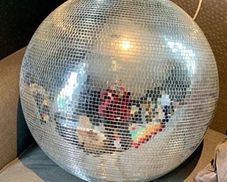 Heavy, Original Disco Ball - Stunning vintage mirrored disco ball in very good original condition. Ready to hang and start the party! - 18"