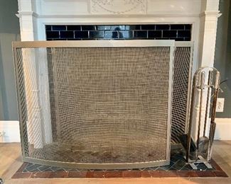 Design Within Reach Fire Screens (2) and Fireplace Tools