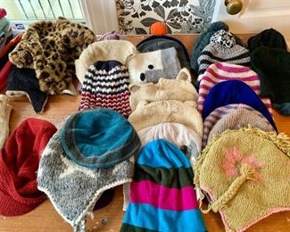 Assorted hats & gloves.