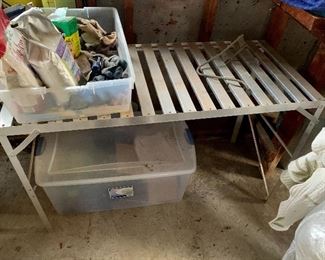 Folding metal gardening table