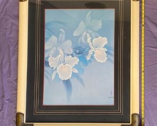 HKM006 Blue & Gold Flower Artwork