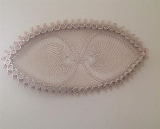 Crochet Doily starched to hang on wall, very unique