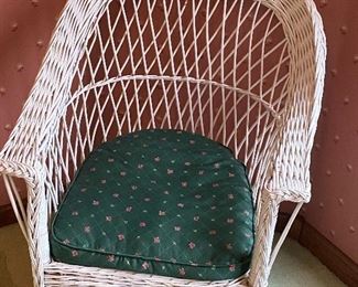Wicker chair with cushion