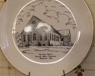 Platter on wall - Christian Church @ Crockett Mills, TN. Organized 1883