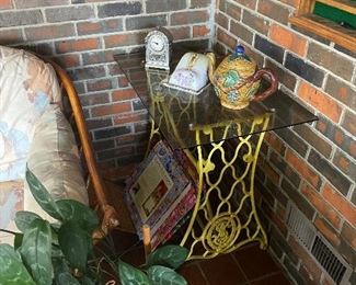 Vintage sewing machine stand made into table