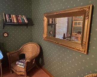 Additional rattan chair & large mirror
