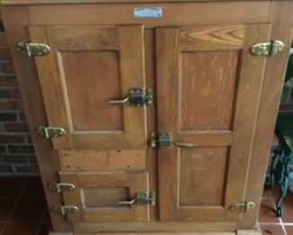 Vintage wooden ice box