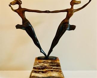 $850; Esther Wertheimer (Polish Canadian b. 1926-2016) ; “Equality” brass sculpture, 6/10;  16"H x 17"W, base 7"x4 1/2" 