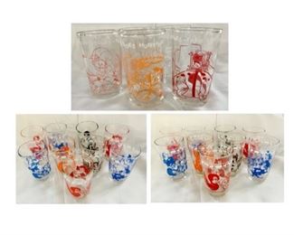 #6) $32 NOW 20% off (  was $40 )for all 9 pc Vintage Small glasses. Cute and Colorful Animal Motifs. Approx 4 inches tall. (1 of 2 views) 