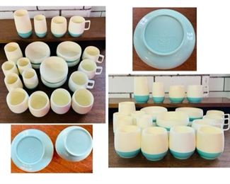 #26) $15 NOW 50% OFF( was $30) for all 22 pc of BLUE and WHITE Vintage Vancron 4 Cups with Handles, 6 bowls , 2 large cups, 5 med cups and 5 small cups.