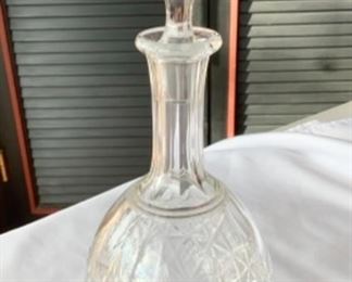  #48) $156 NOW $20 OFF (was $195) Vintage Marked Baccarat Colbert Crystal Cut Glass Decanter With Stopper. Ornate. 12” tall x 5.5” wide. (1 of 2 views) 
