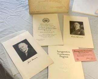 #52) $100 NOW 50% OFF (was $200 ) Original 1933 set of FDR inaugural invitations. 1 ticket admit to Platform B, 1 invite, 1 ceremonies program, 2 Pictures of FDR and His Vice President John Nance Gardner and the original envelope showing it was HAND DELIVERED.  (1 of 3 views ) 