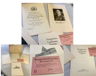 #52)$100 NOW 50% OFF (was $200 ) Original 1933 set of FDR inaugural invitations. 1 ticket admit to Platform B, 1 invite, 1 ceremonies program, 2 Pictures of FDR and His Vice President John Nance Gardner and the original envelope showing it was HAND DELIVERED.  (1 of 3 views ) 