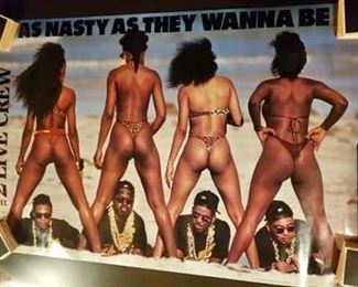 #120)$16 NOW 20% OFF (was $20 ) Vintage 1989 Two Live Crew 35x 23 1/2”Never Used 