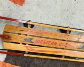 #107) $32 NOW 20% OFF (was $40 ) Vintage Sled Western Clipper 60’’ x 22’’ with floating Steering (1 of 2 views) 