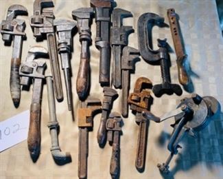 102) $28 NOW 20% OFF (was $35 ) Vintage Wrench and Asst Tools 
